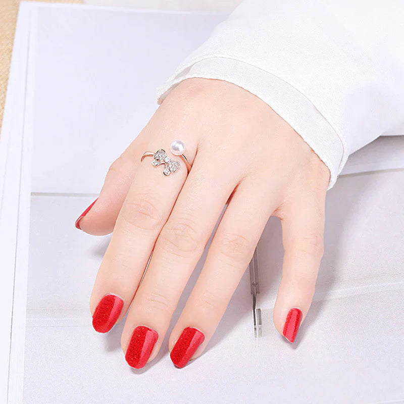 American Diamond Studded Butterfly Shape Contemporary Korean Finger Ring