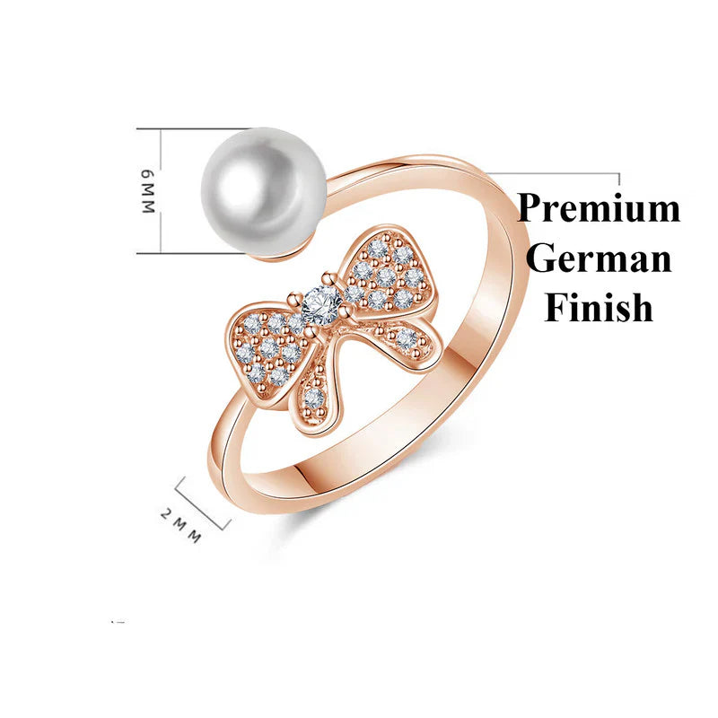 American Diamond Studded Butterfly Shape Contemporary Korean Finger Ring