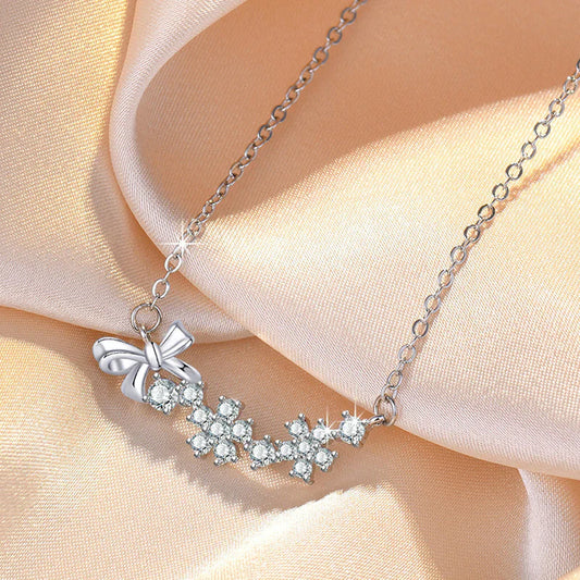 American Diamond Studded Bow-Tie Themed Contemporary Pendant