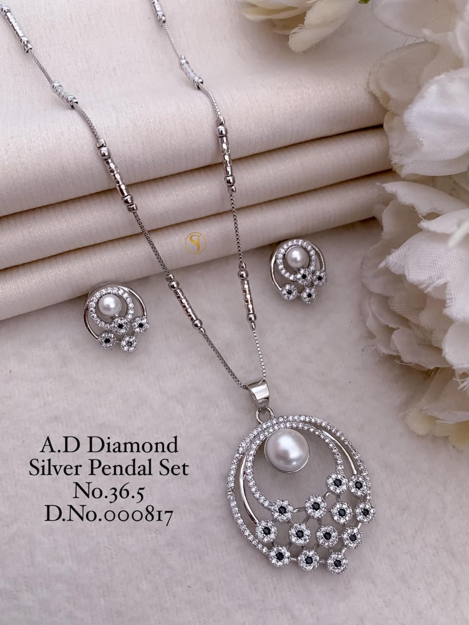 Premium Quality Imitation Jewellery AD Pendant Set ADPS039