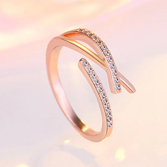 American Diamond Studded Contemporary Korean Finger Ring