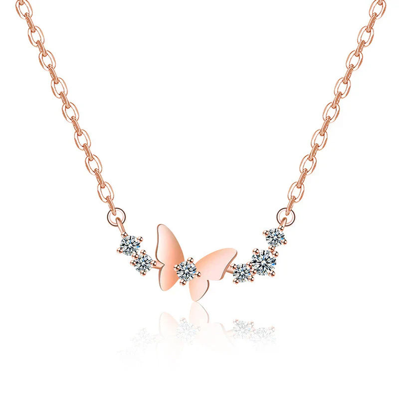 American Diamond Studded Butterfly Themed Contemporary Pendant