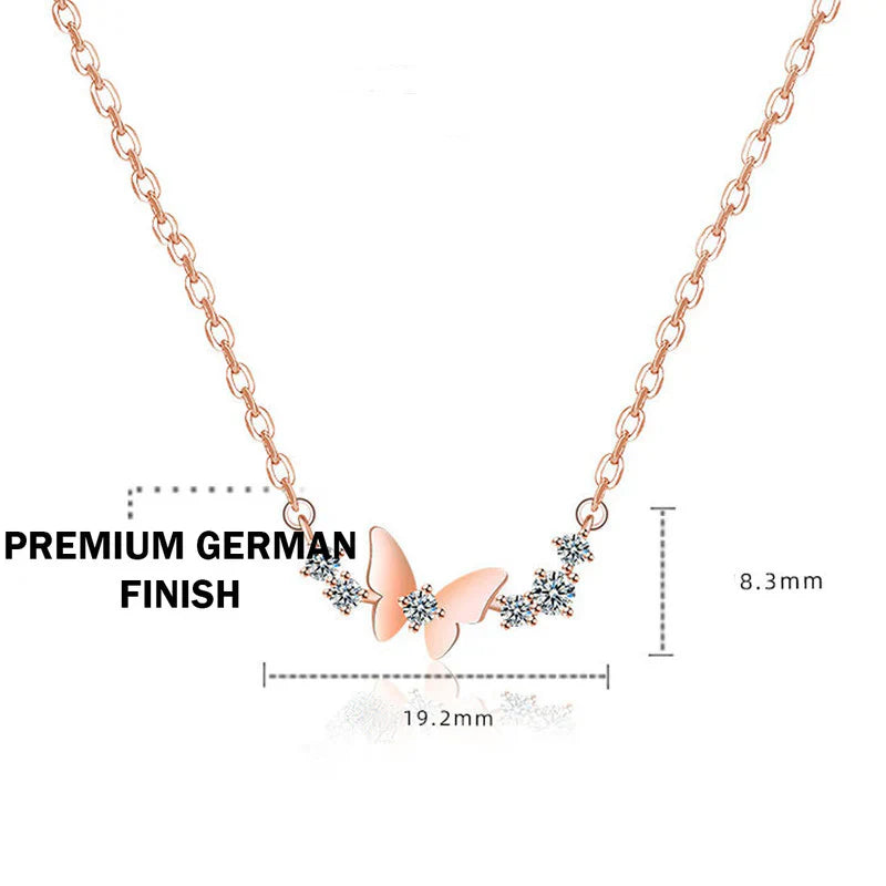 American Diamond Studded Butterfly Themed Contemporary Pendant