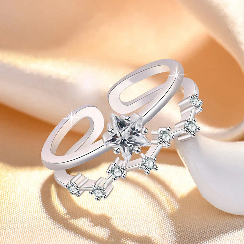 American Diamond Studded Star Shape Contemporary Korean Finger Ring