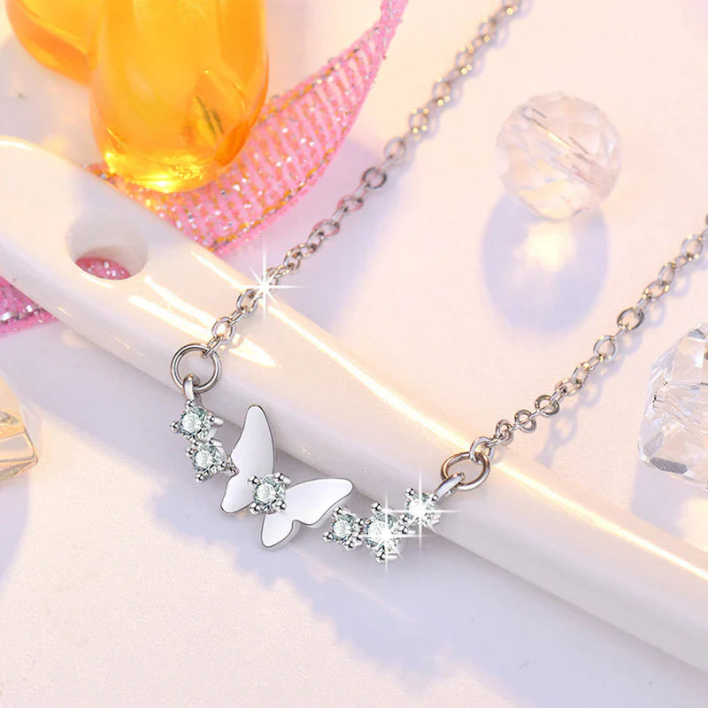 American Diamond Studded Butterfly Themed Contemporary Pendant