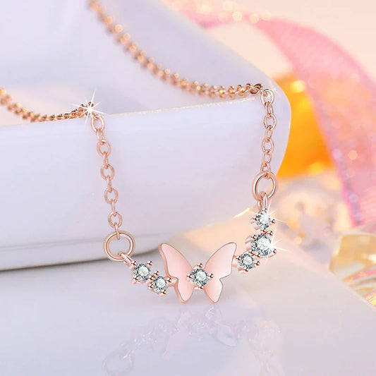 American Diamond Studded Butterfly Themed Contemporary Pendant