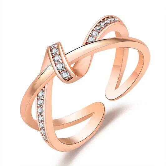 American Diamond Studded Contemporary Korean Finger Ring