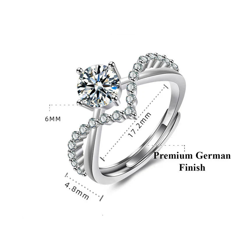 American Diamond Studded Contemporary Korean Finger Ring