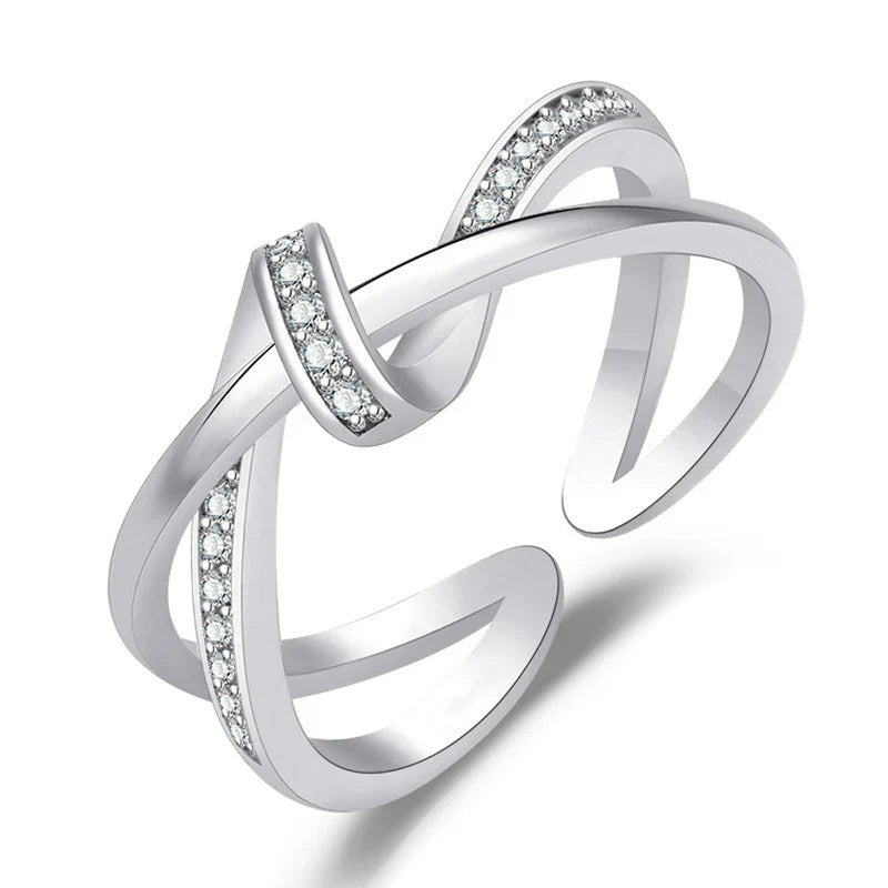 American Diamond Studded Contemporary Korean Finger Ring
