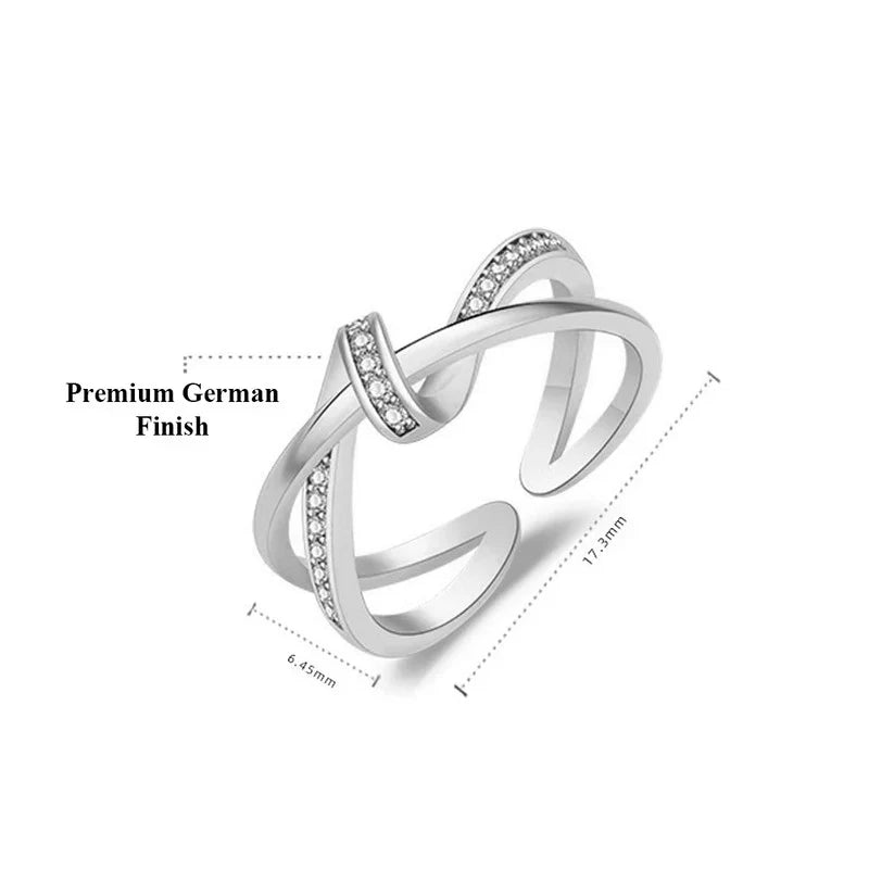 American Diamond Studded Contemporary Korean Finger Ring