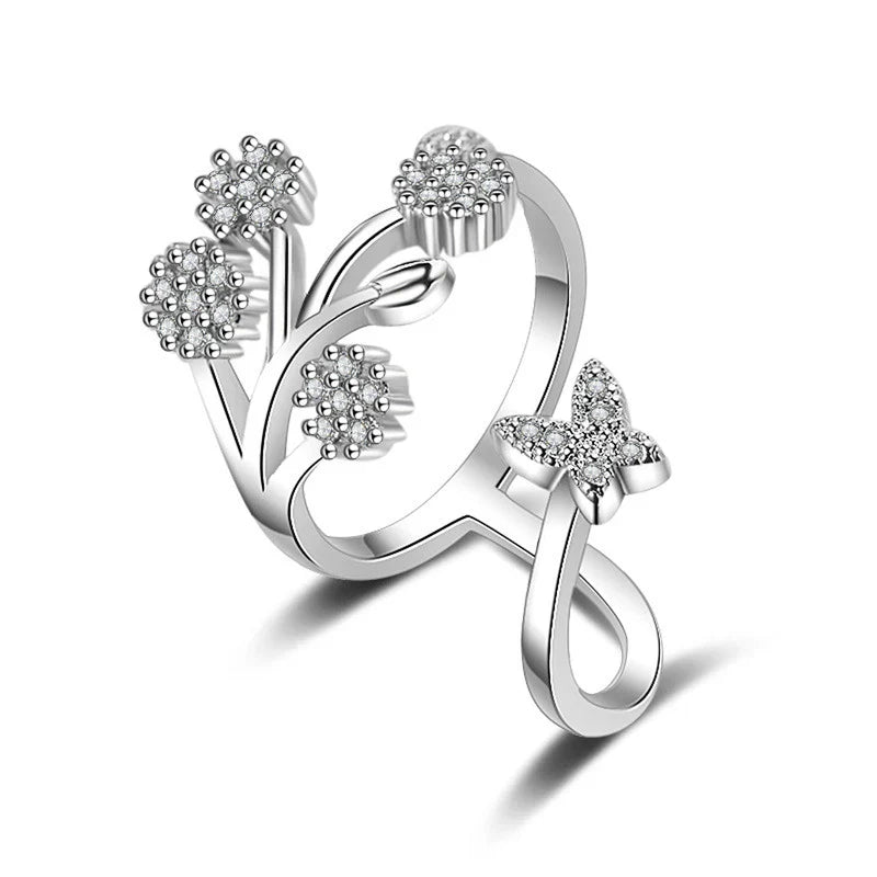American Diamond Studded Contemporary Korean Finger Ring