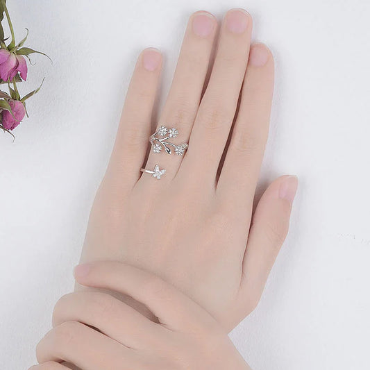 American Diamond Studded Contemporary Korean Finger Ring