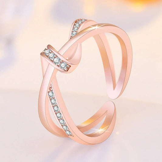American Diamond Studded Contemporary Korean Finger Ring