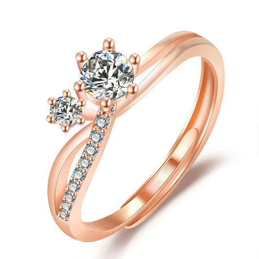 American Diamond Studded Contemporary Korean Finger Ring