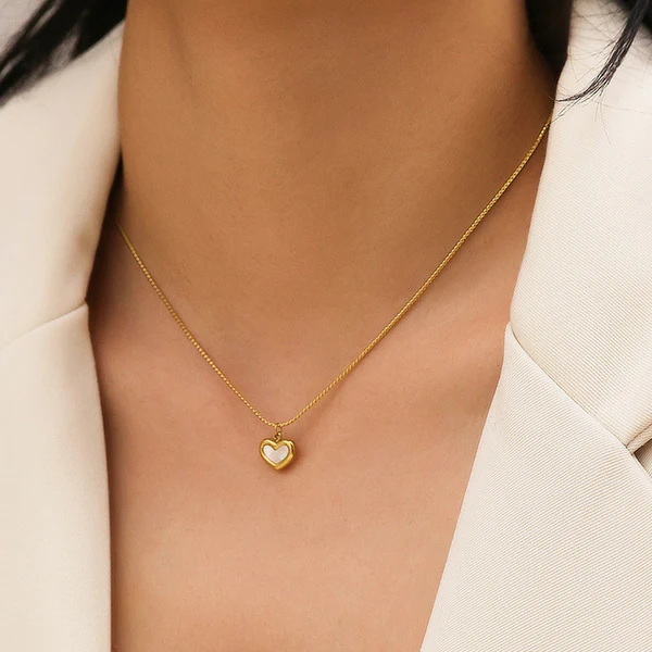 Gold Plated Stainless Steel Anti Tarnish Heart Themed Pendant