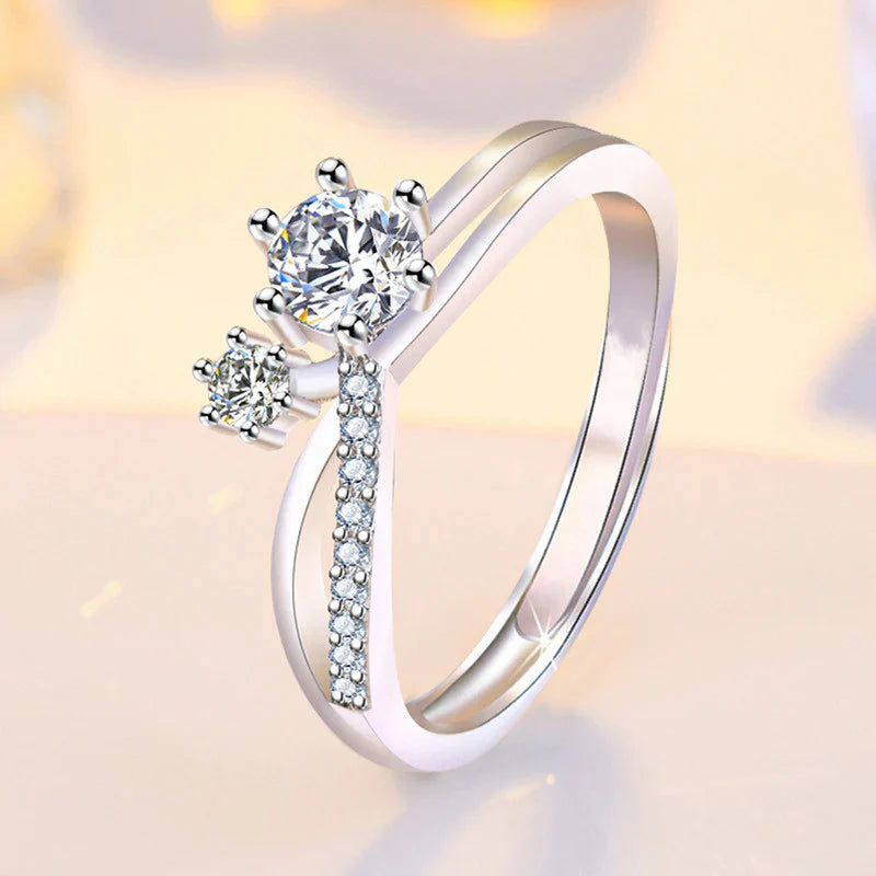 American Diamond Studded Contemporary Korean Finger Ring