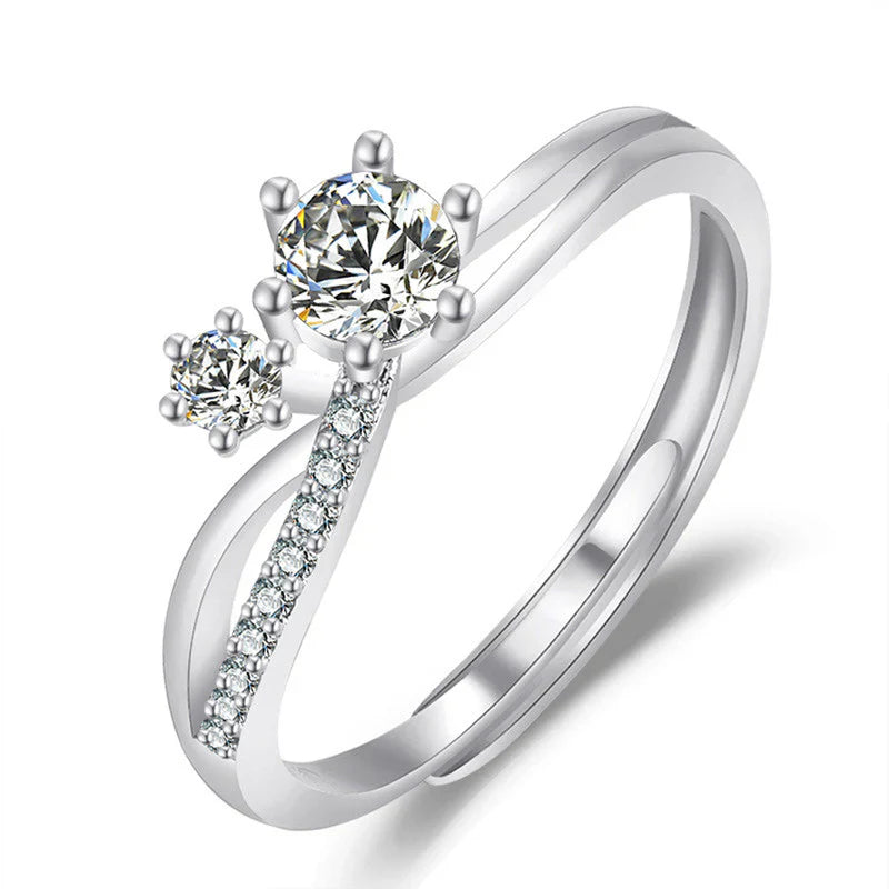 American Diamond Studded Contemporary Korean Finger Ring