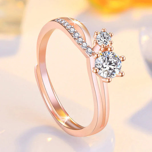 American Diamond Studded Contemporary Korean Finger Ring