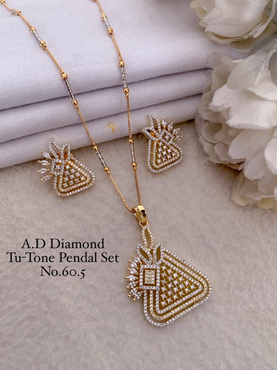 Premium Quality Imitation Jewellery AD Pendant Set ADPS032