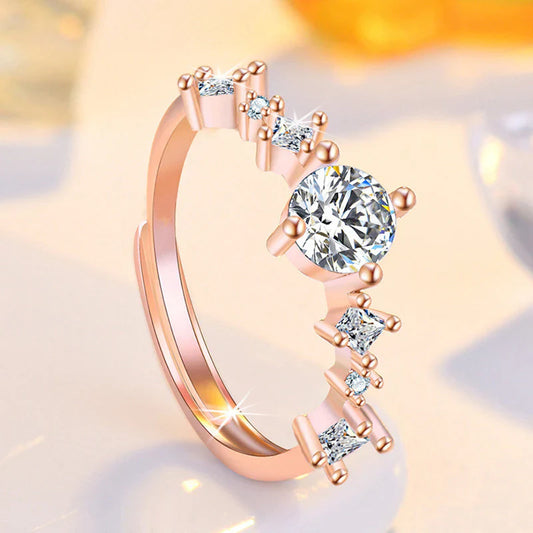 American Diamond Studded Contemporary Korean Finger Ring