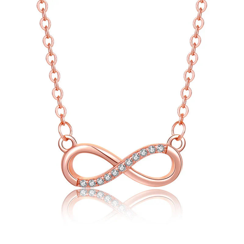 American Diamond Studded Infinity Shape Korean Pendant