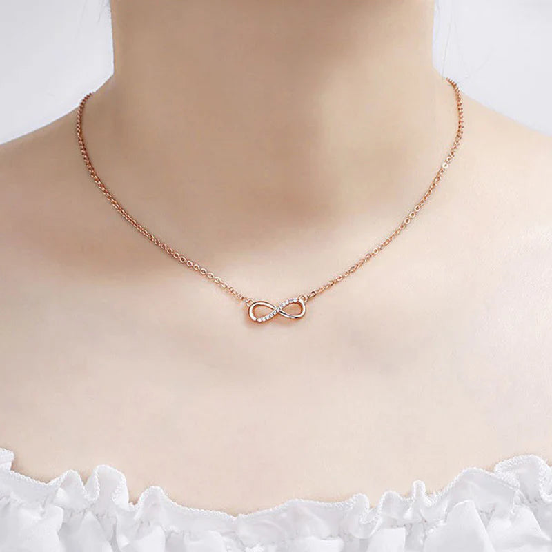 American Diamond Studded Infinity Shape Korean Pendant