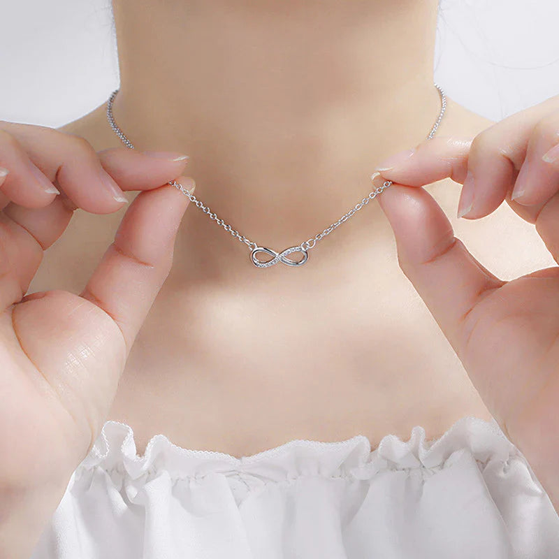 American Diamond Studded Infinity Shape Korean Pendant