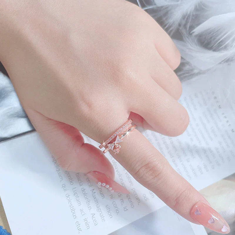 American Diamond Studded Contemporary Korean Finger Ring