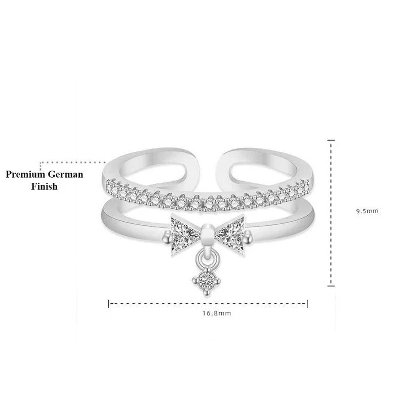 American Diamond Studded Contemporary Korean Finger Ring