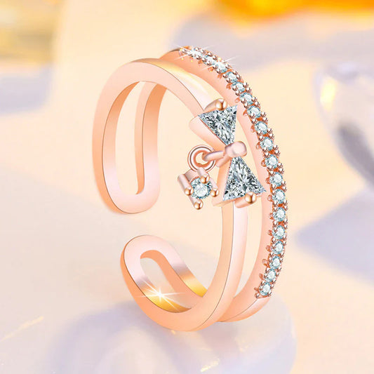 American Diamond Studded Contemporary Korean Finger Ring