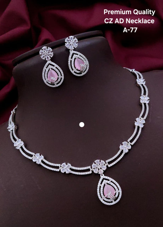 Premium Quality Imitation Jewelry CZ AD Necklace Set