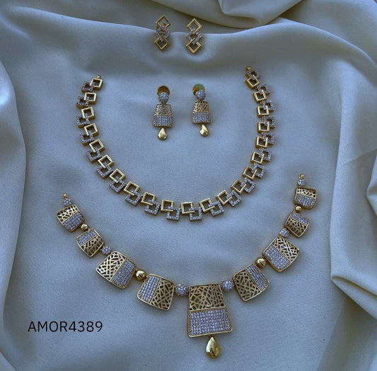 Premium Quality Imitation Jewelry AD Necklace Set Style-1 Combo