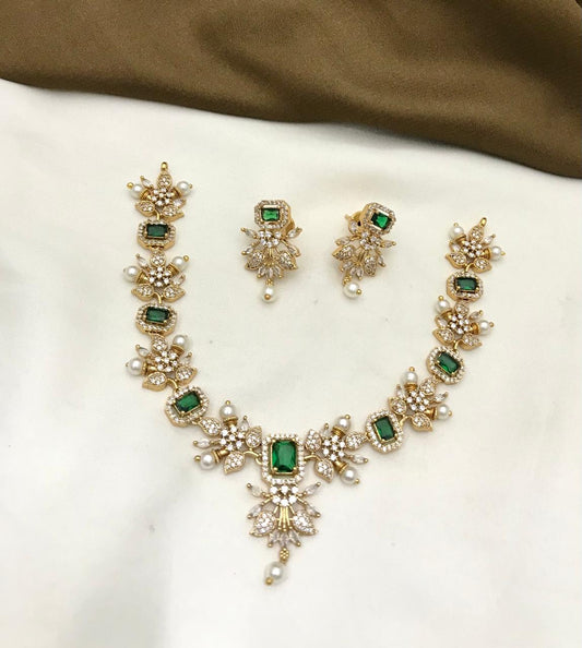 Premium Quality Imitation Jewelry AD Necklace Set