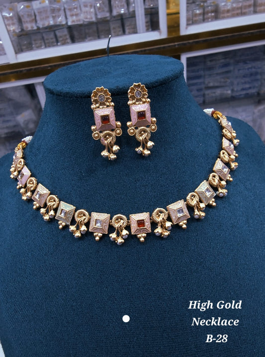 Premium Quality Imitation Jewelry Rajwadi Necklace Set  Style002