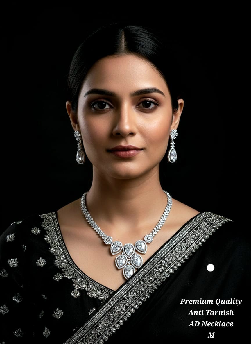 Premium Quality Imitation Jewelry CZ AD Designer Necklace Set Style003