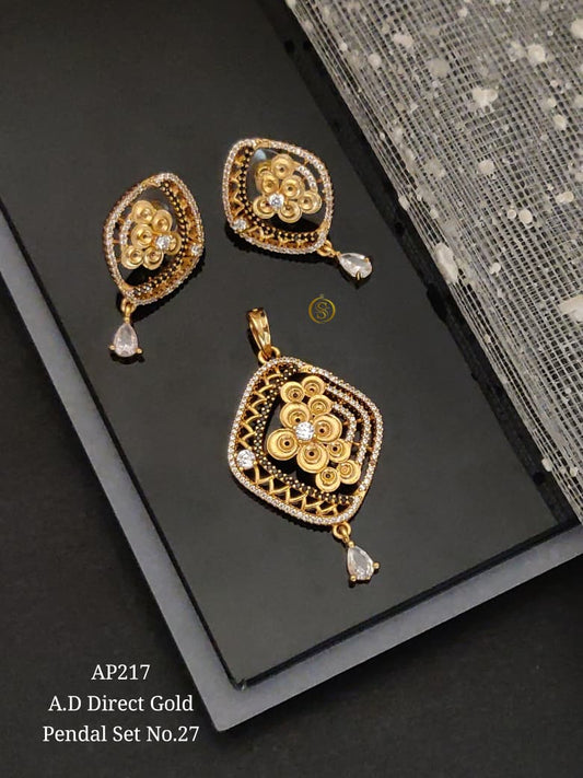 Premium Quality Imitation Jewellery AD Chain Pendant Set WOC006