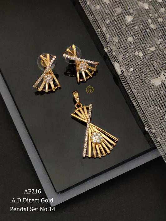 Premium Quality Imitation Jewellery AD Chain Pendant Set WOC004