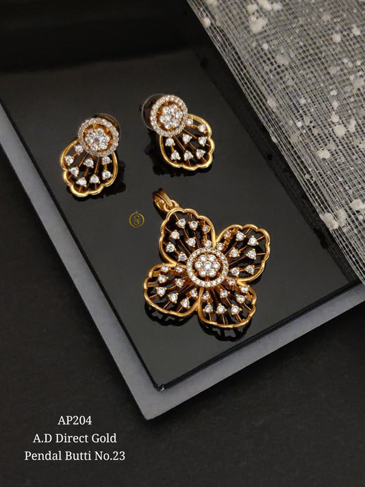 Premium Quality Imitation Jewellery AD Chain Pendant Set WOC003