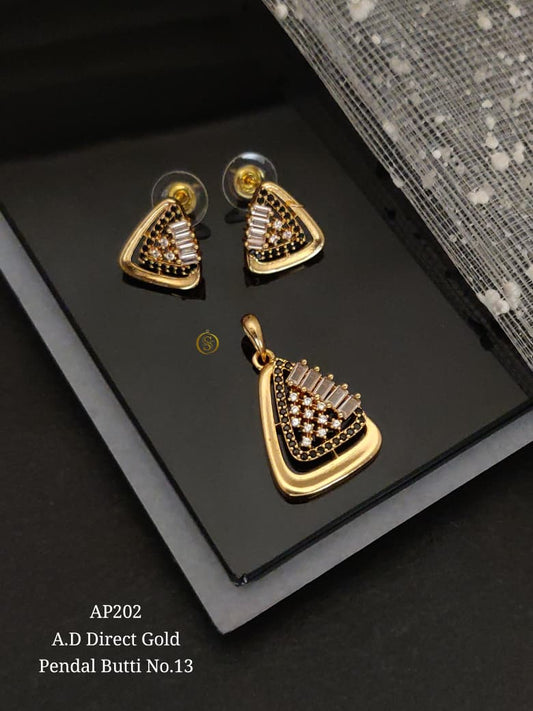 Premium Quality Imitation Jewellery AD Chain Pendant Set WOC002