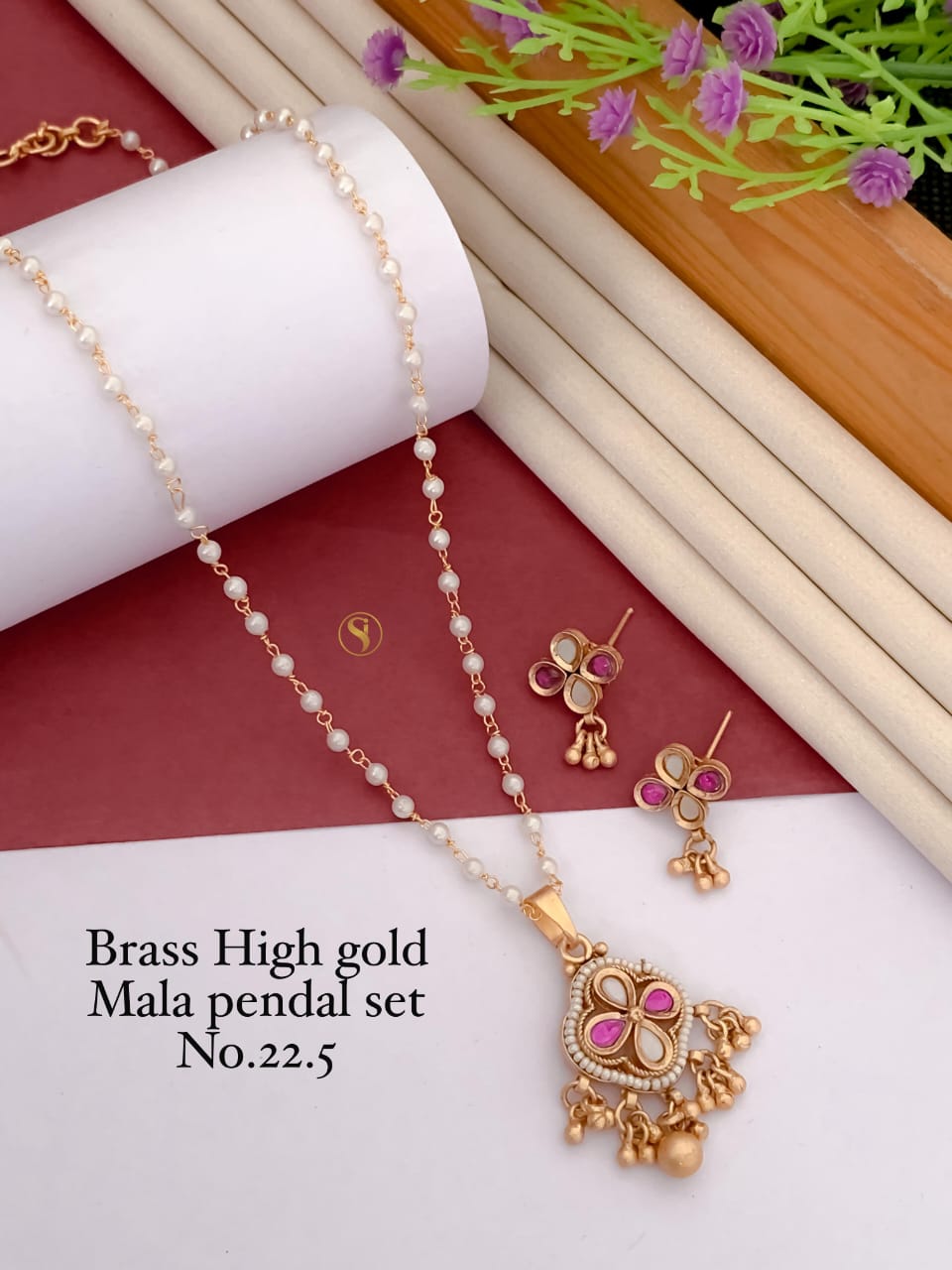 Premium Quality Imitation Jewellery AD Pendant Set ADPS03