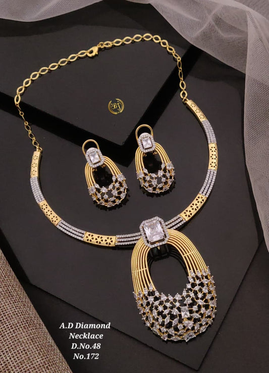 Premium Quality Imitation Jewellery AD Necklace Set ADN03