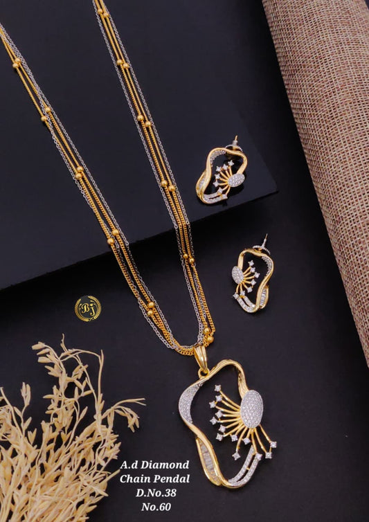 Premium Quality Imitation Jewellery AD Pendant Set ADPS056