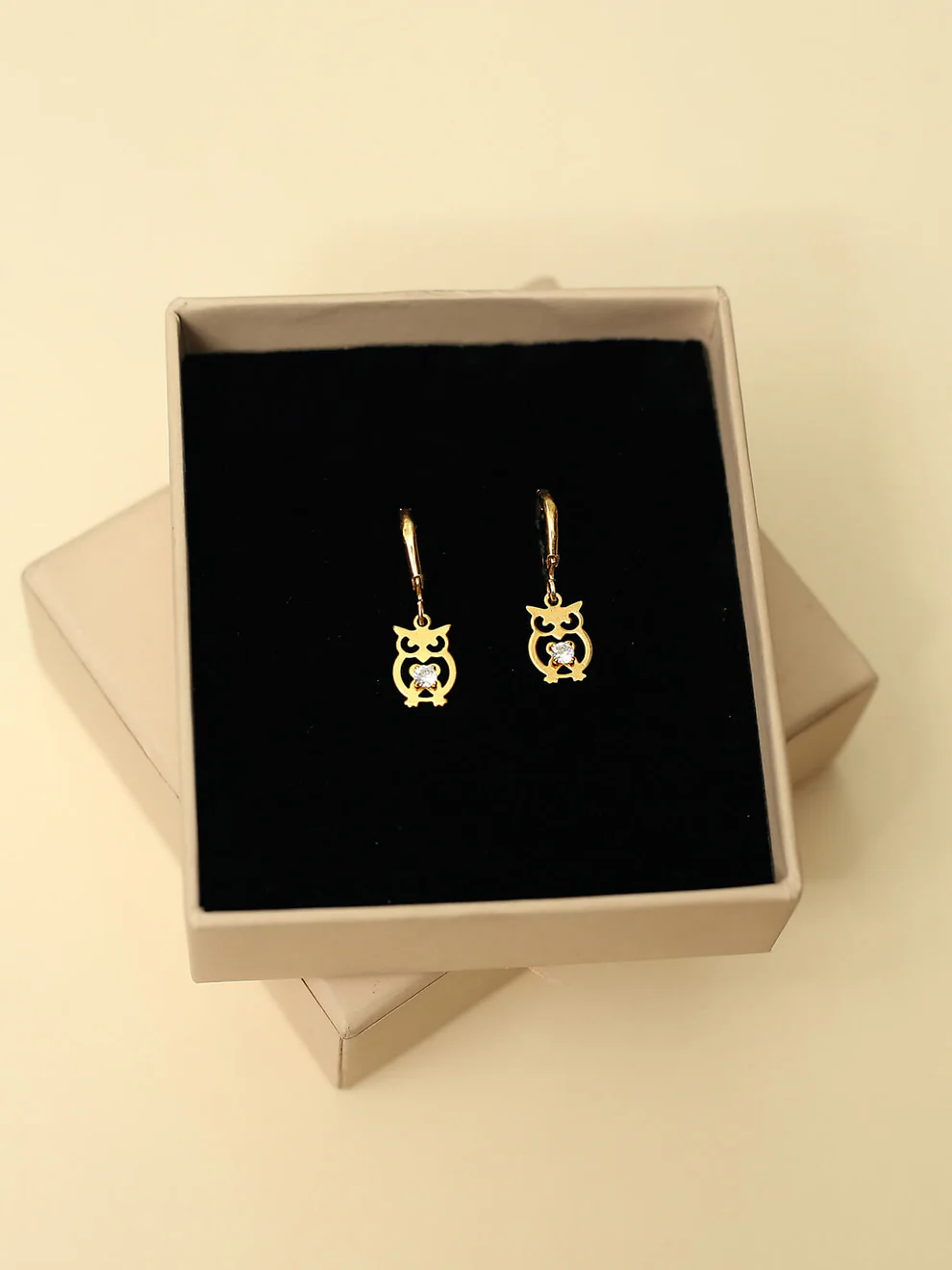 Gold Plated Owl Theme Paula Earrings