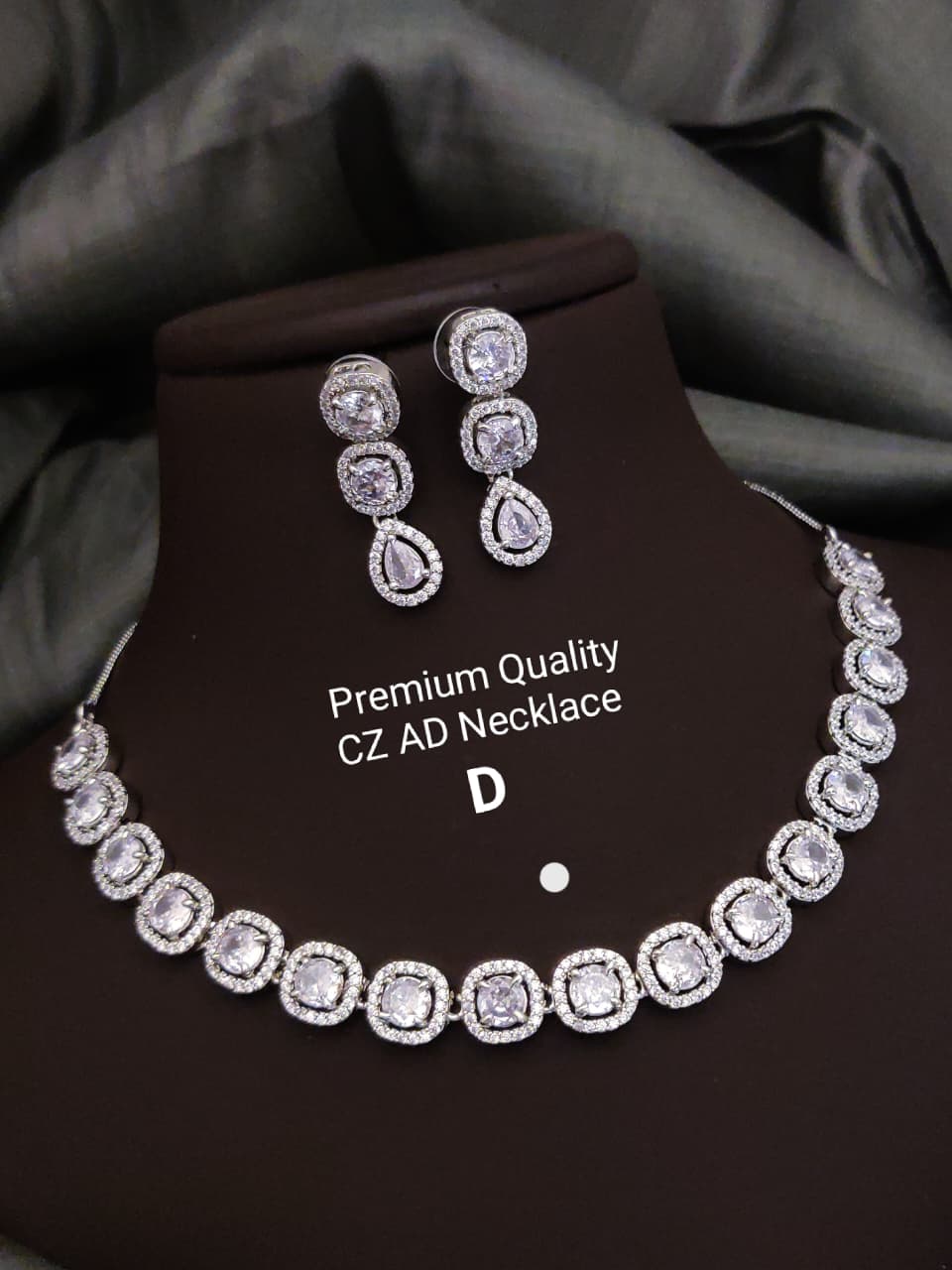 Premium Quality Imitation Jewellery AD Necklace Set ADN07