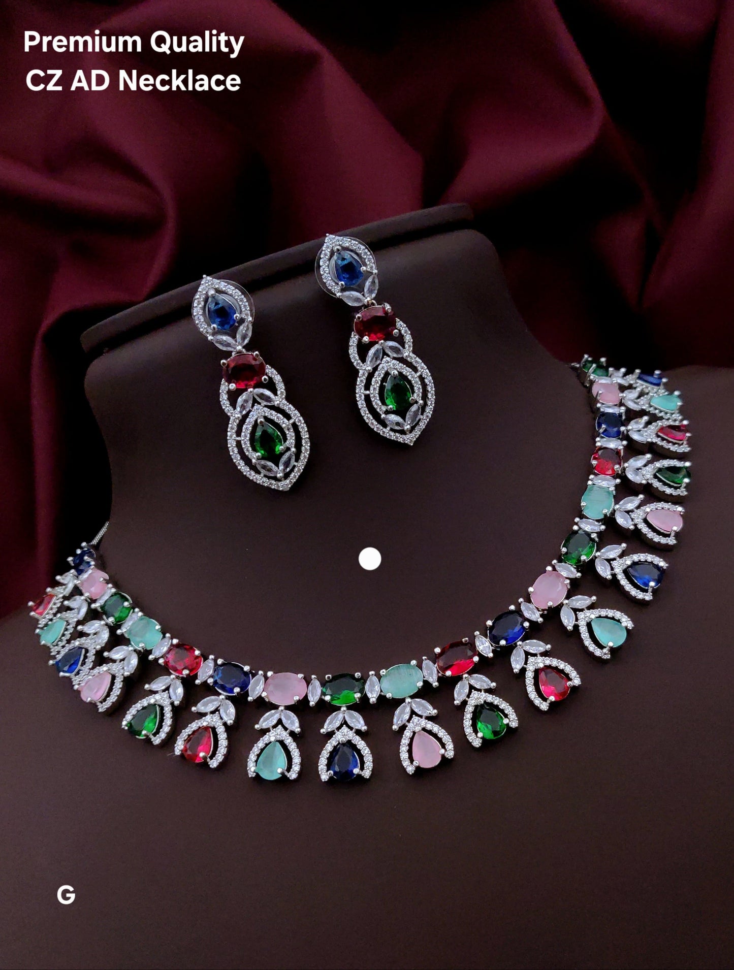 Premium Quality Imitation Jewellery AD Necklace Set ADN11