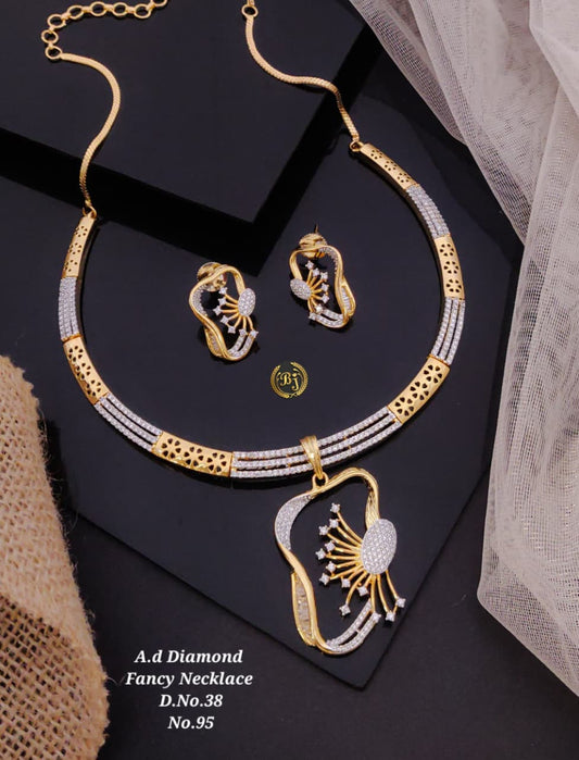 Premium Quality Imitation Jewellery AD Necklace Set ADN04