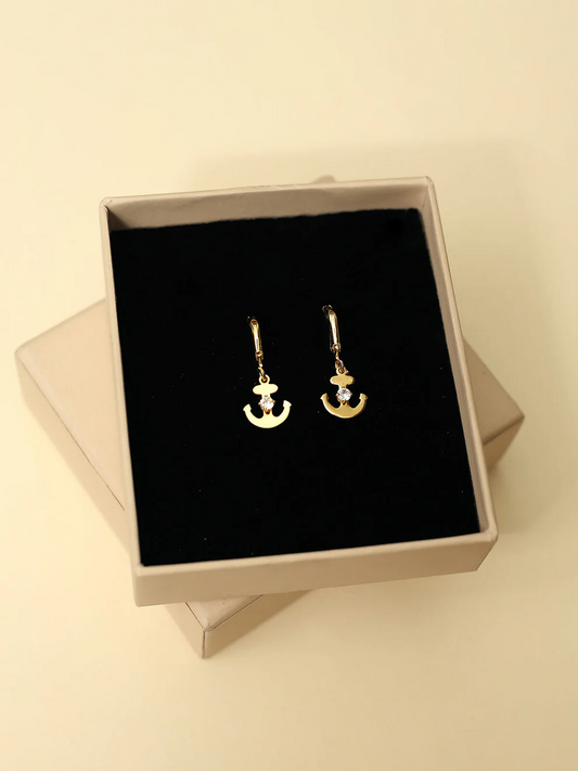 Gold Plated Anchor Shape Lakelyn Earrings