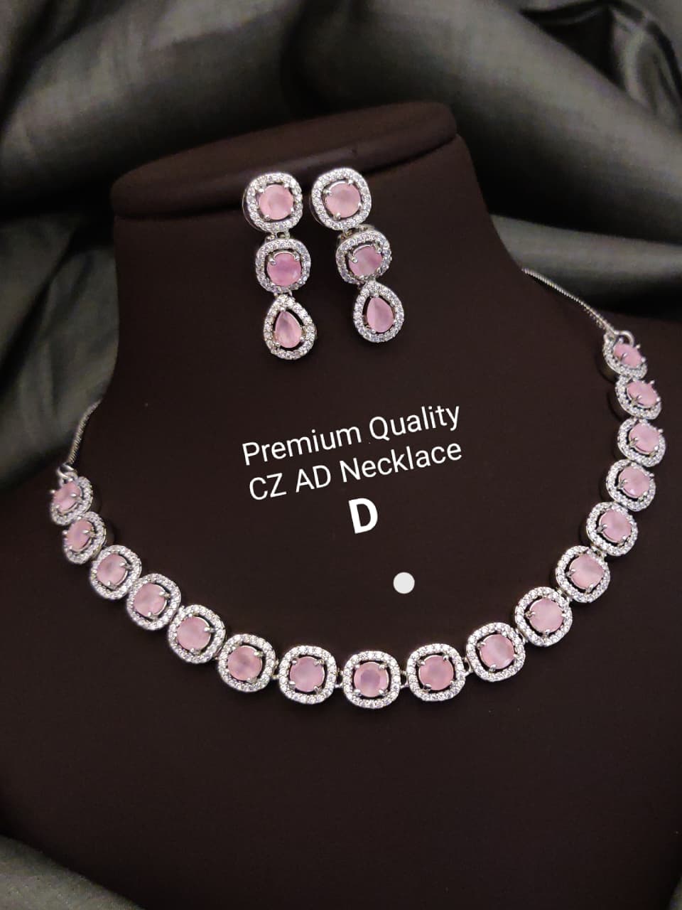 Premium Quality Imitation Jewellery AD Necklace Set ADN07