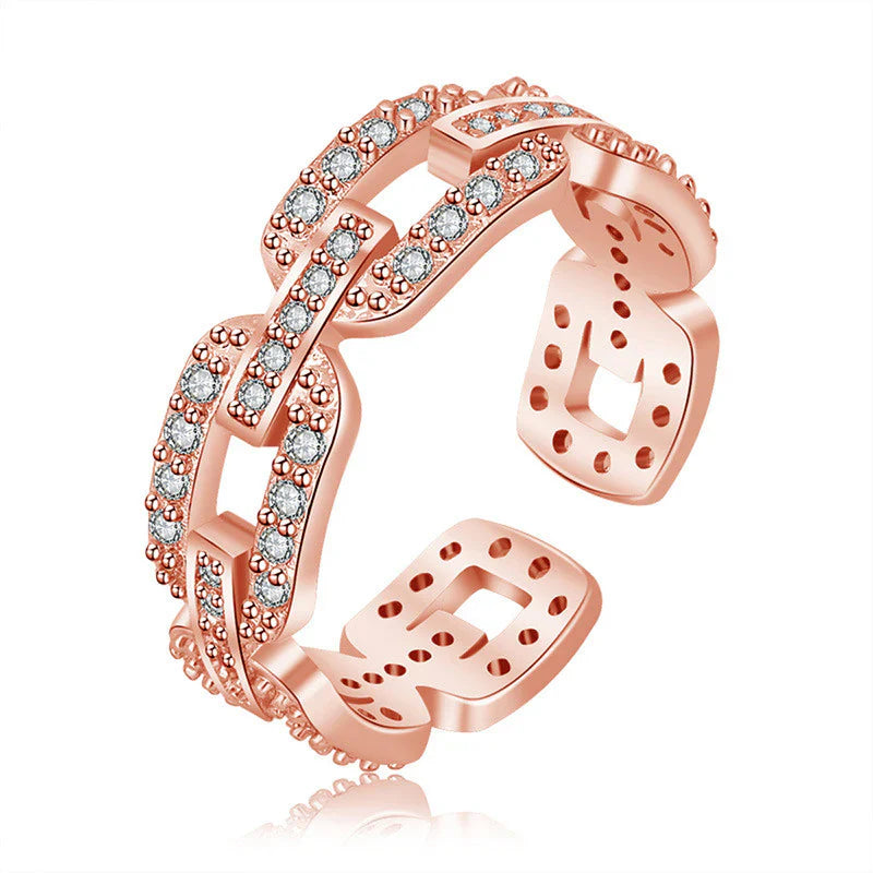American Diamond Studded Contemporary Korean Finger Ring