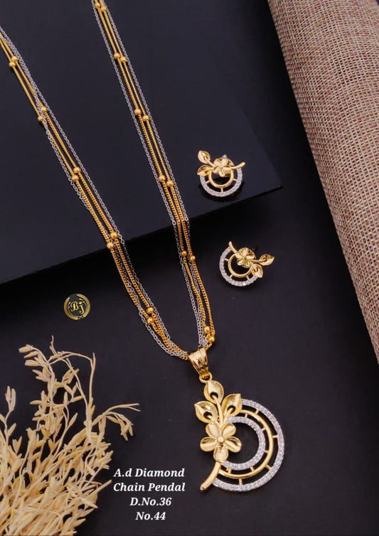 Premium Quality Imitation Jewellery AD Pendant Set ADPS059
